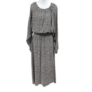 H&M Boho Casual Keyhole Back Long Sleeve Maxi Dress Sz XXL